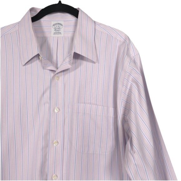 BROOKS BROTHERS Men's Shirt Classic Size 17-36 Striped AMERICAN SUPIMA COTTON